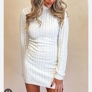 Oh So Fun Sweater Dress: White